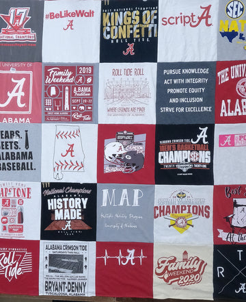 Crimson Chronicles: University of Alabama T-Shirt Quilts