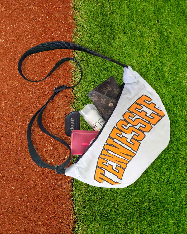 Upcycled Tennessee Volunteers Crescent Crossbody Bag