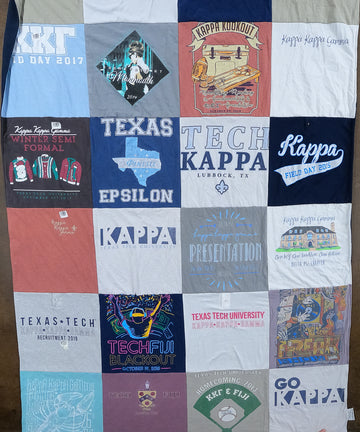 Kappa Kappa Gamma at Texas Tech t-shirt quilt