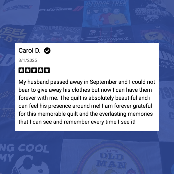 Project Repat Memorial T-Shirt Quilt Testimonial 2