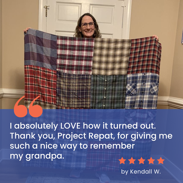 Project Repat Memorial T-Shirt Quilt Testimonial 1