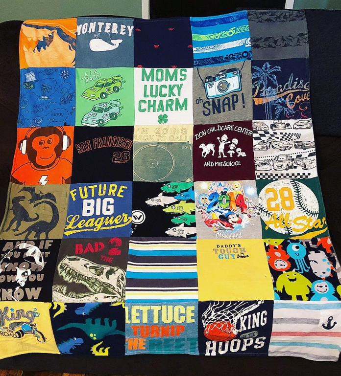 Throw Baby Blanket Made with Your Shirts by Project Repat