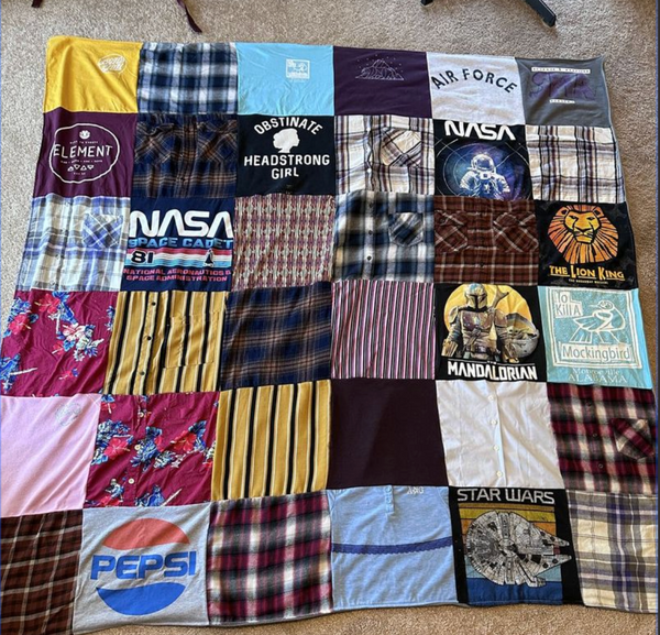 Graduation t-shirt quilt example