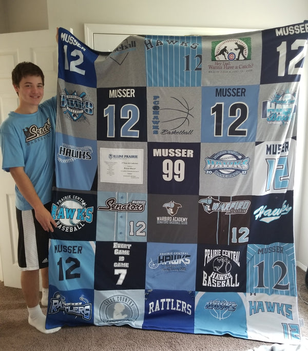 Graduation t-shirt quilt example